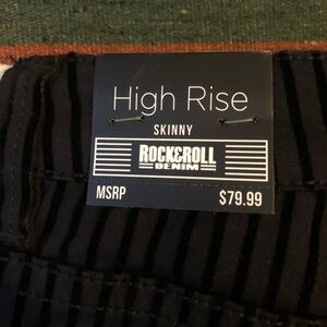 NWT High Rise Black Skinny Pinstripe